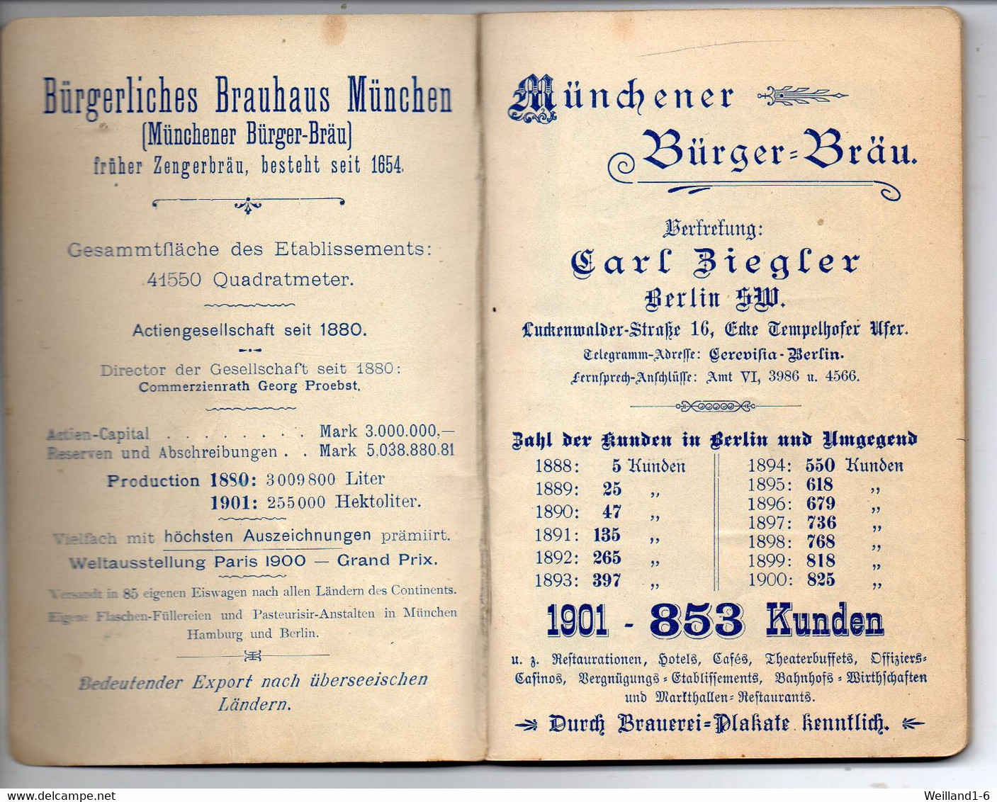 Uralter Jahreskalender Der "Münchener Bürger-Bräu" Aus Dem Jahr 1902 - Gr. Ca. 9,5 X 15 Cm, - Calendars