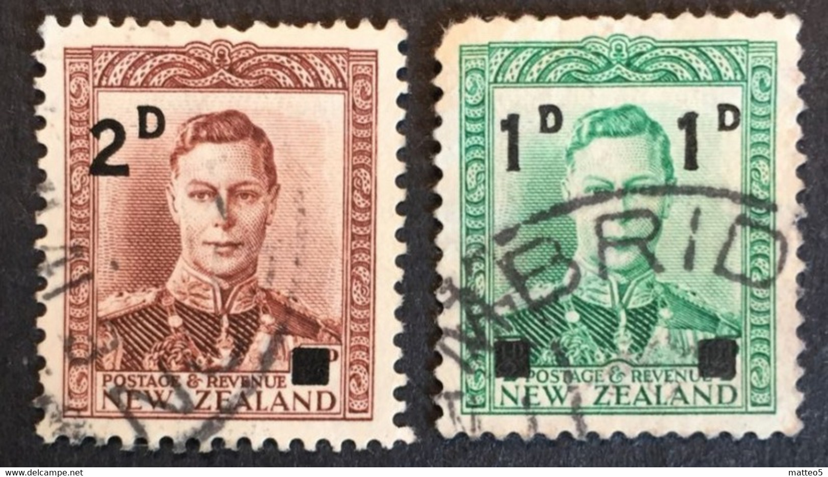 1941 - New Zealand - King George VI - Surcharge 1d  And 2d - Used - Neufs