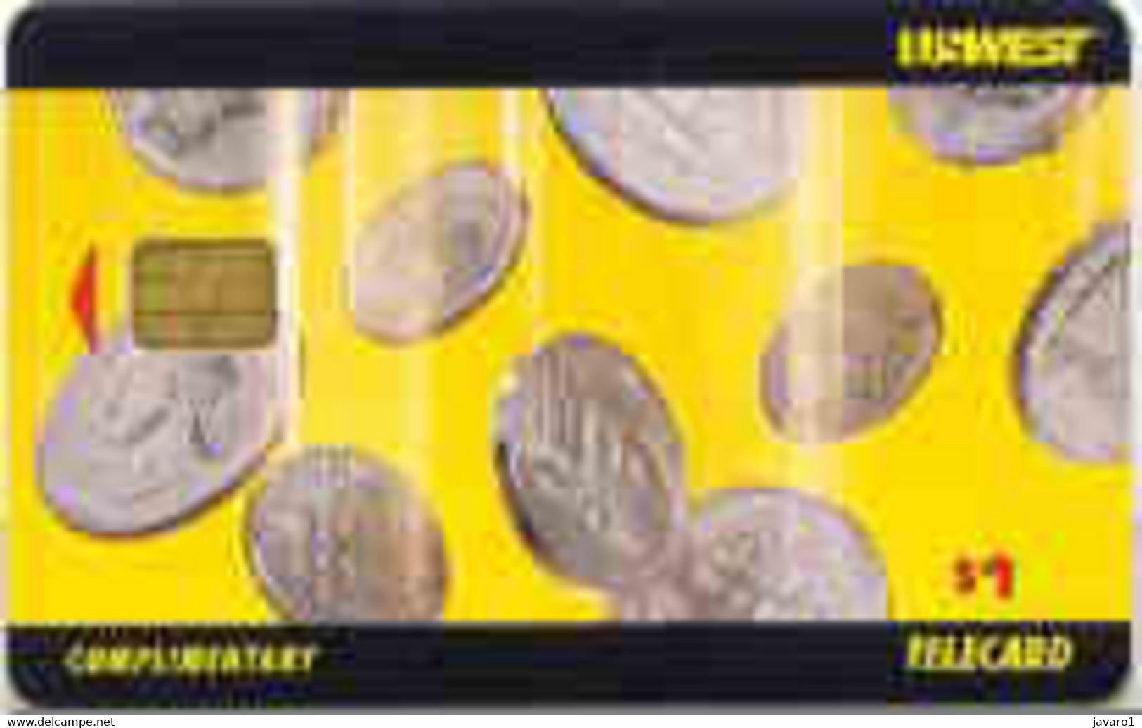 USWEST : UW023 $1 (no CARDEX Logo) Complimentary Coins MINT - [2] Chip Cards