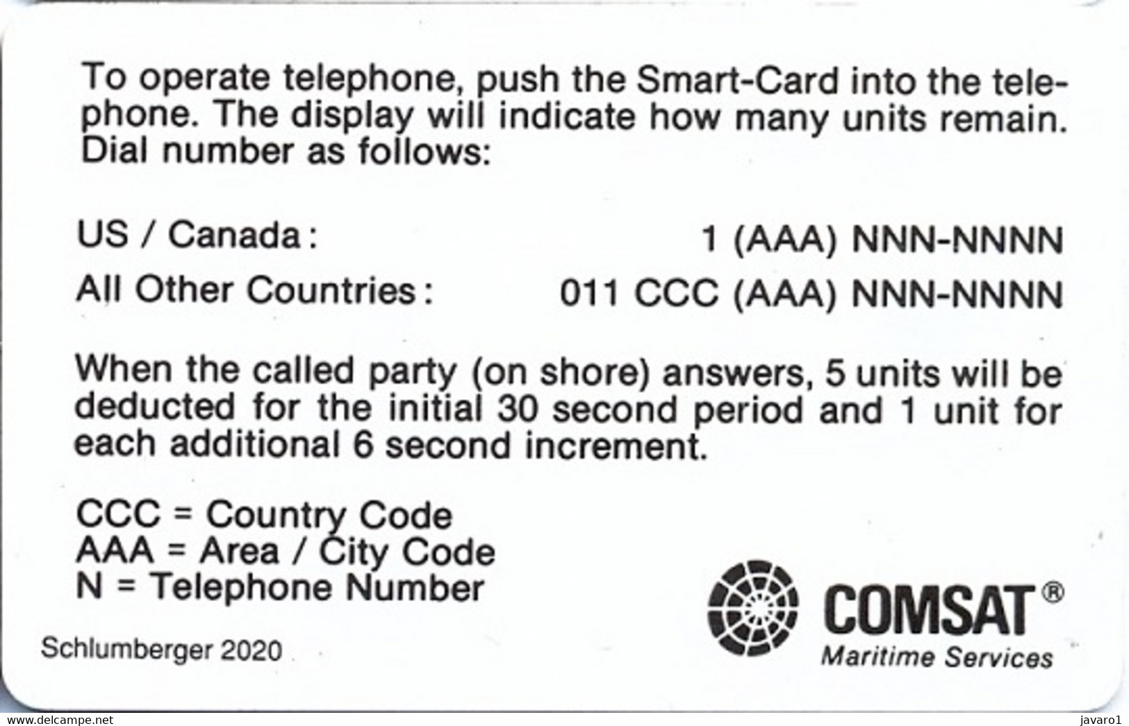 COMSAT : COM11C 50u COMSAT SI-5 SB DARK BLUE (2020) USED - Cartes à Puce