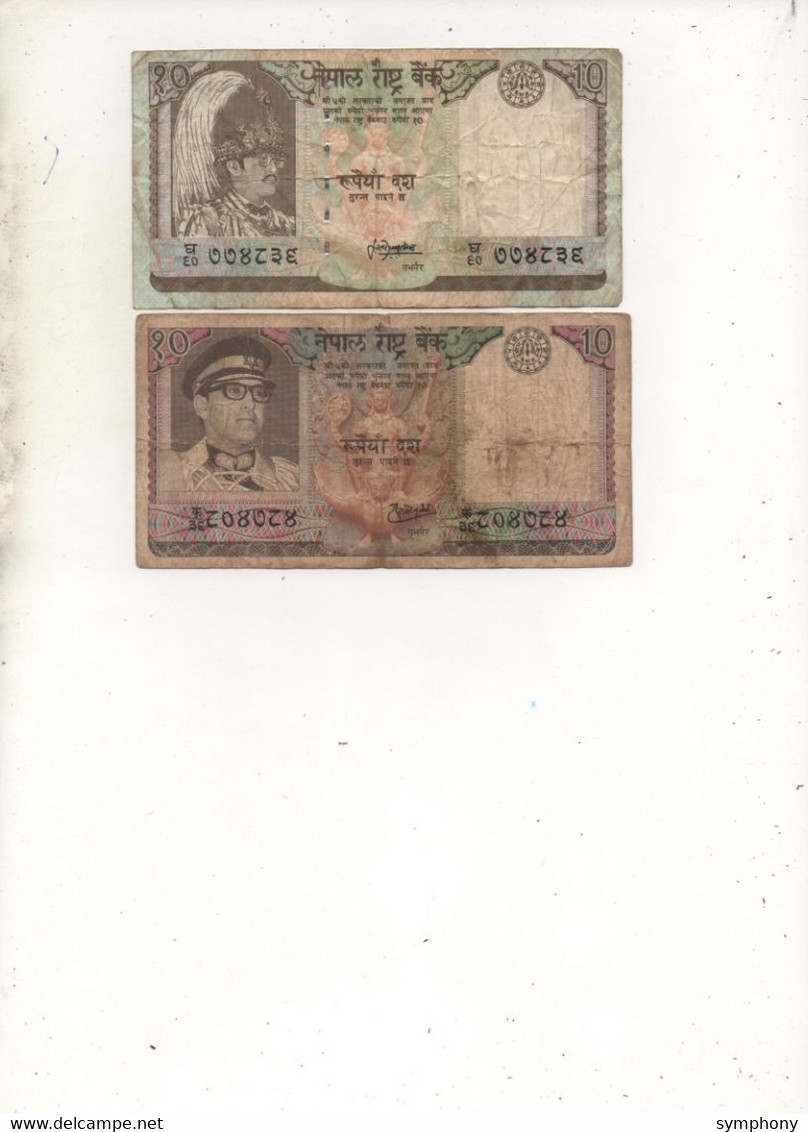 NEPAL - 2 Billets - 10- Rupees Ten - 2 Scans - - Népal