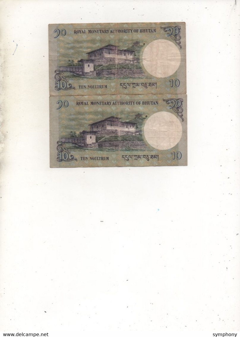 BOUTHAN - 2 Billets -  10 -  Ten Ngultrum - Royal Monetary Authority Of Buthan - Séries 2013 - - Bhutan