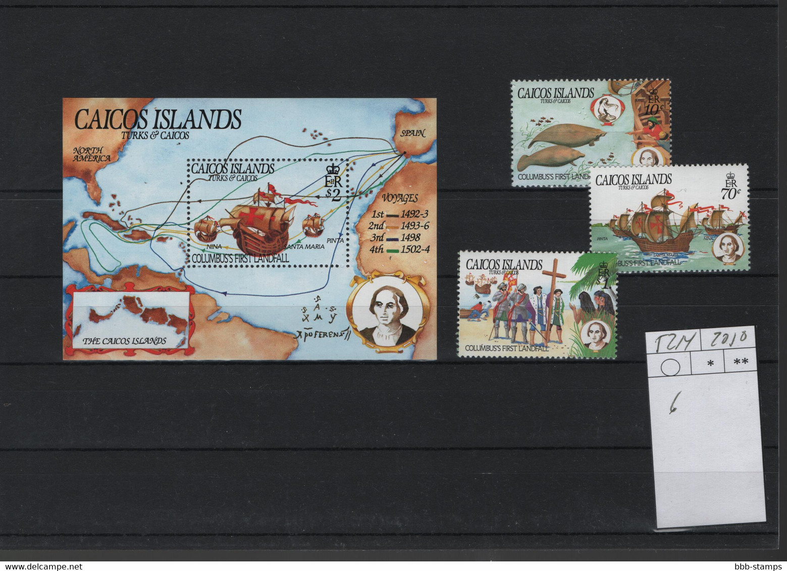 Caicos <inseln Michel Cat. No. Mnh/** 52/54 + Sheet 6 Columbus - Turks & Caicos (I. Turques Et Caïques)