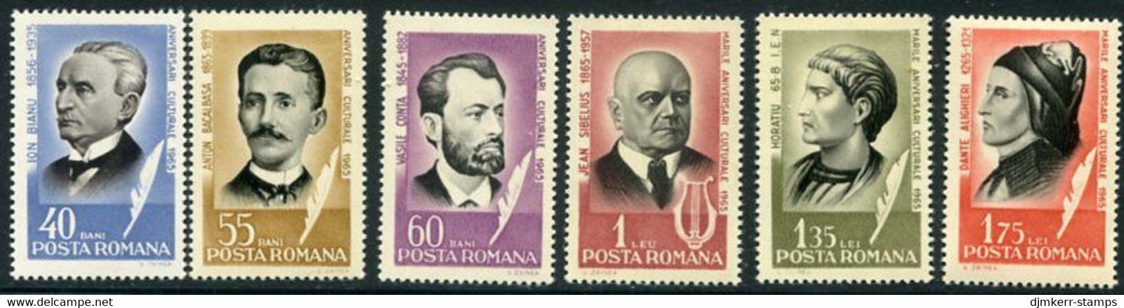 ROMANIA 1965 Personalities MNH / **.  Michel 2396-401 - Nuevos