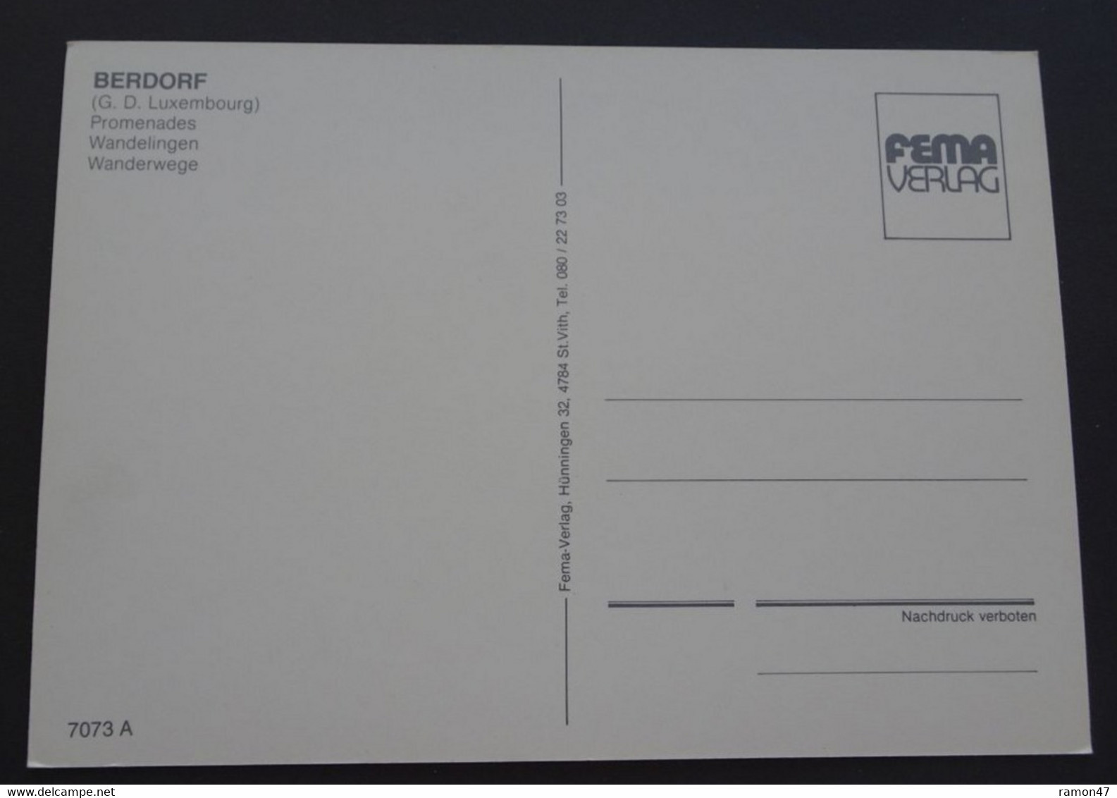 Berdorf - Promenades, Fema-Verlag, St. Vith - # 7073A - Berdorf