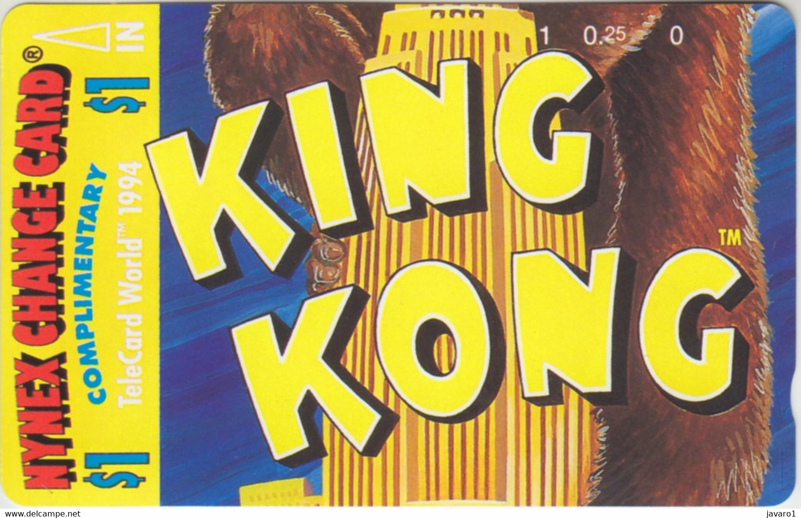 USA_ : TA07 $1 KING-KONG Compimentary From Puzzle MINT - Cartes Magnétiques