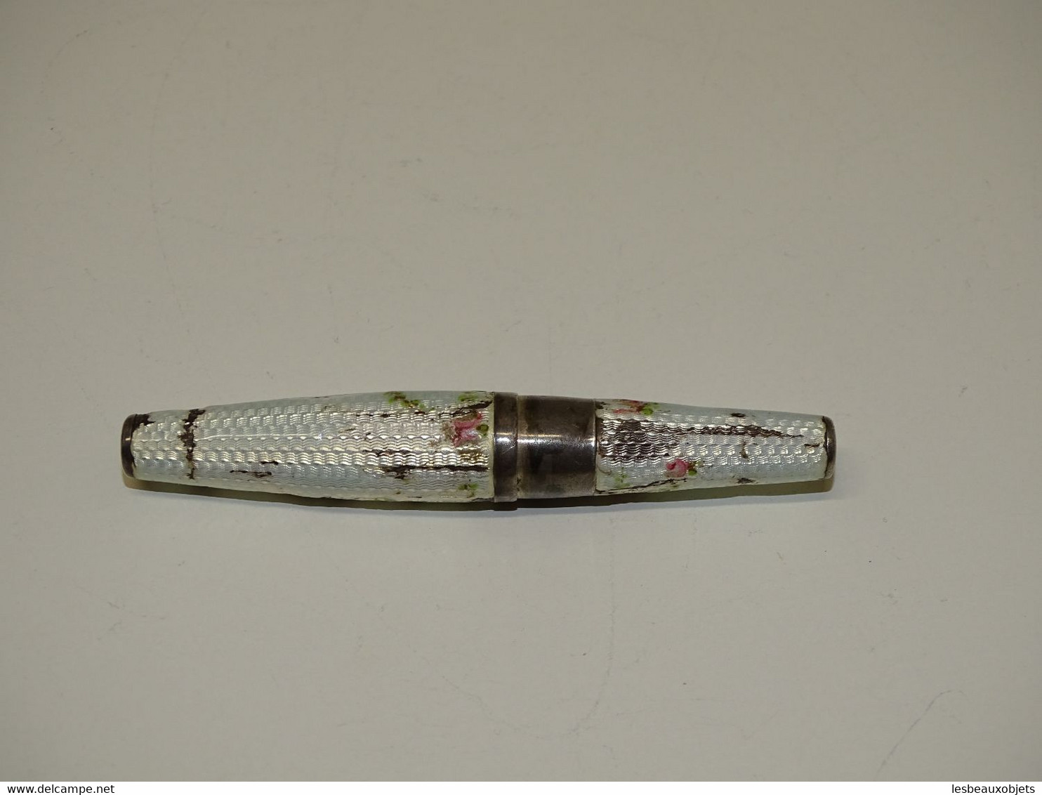 *RARE ANCIEN FUME CIGARETTES PLIABLE De POCHE ARGENT 935 & émail COLLECTION   E - Zigarettenhalter U. -spitzen