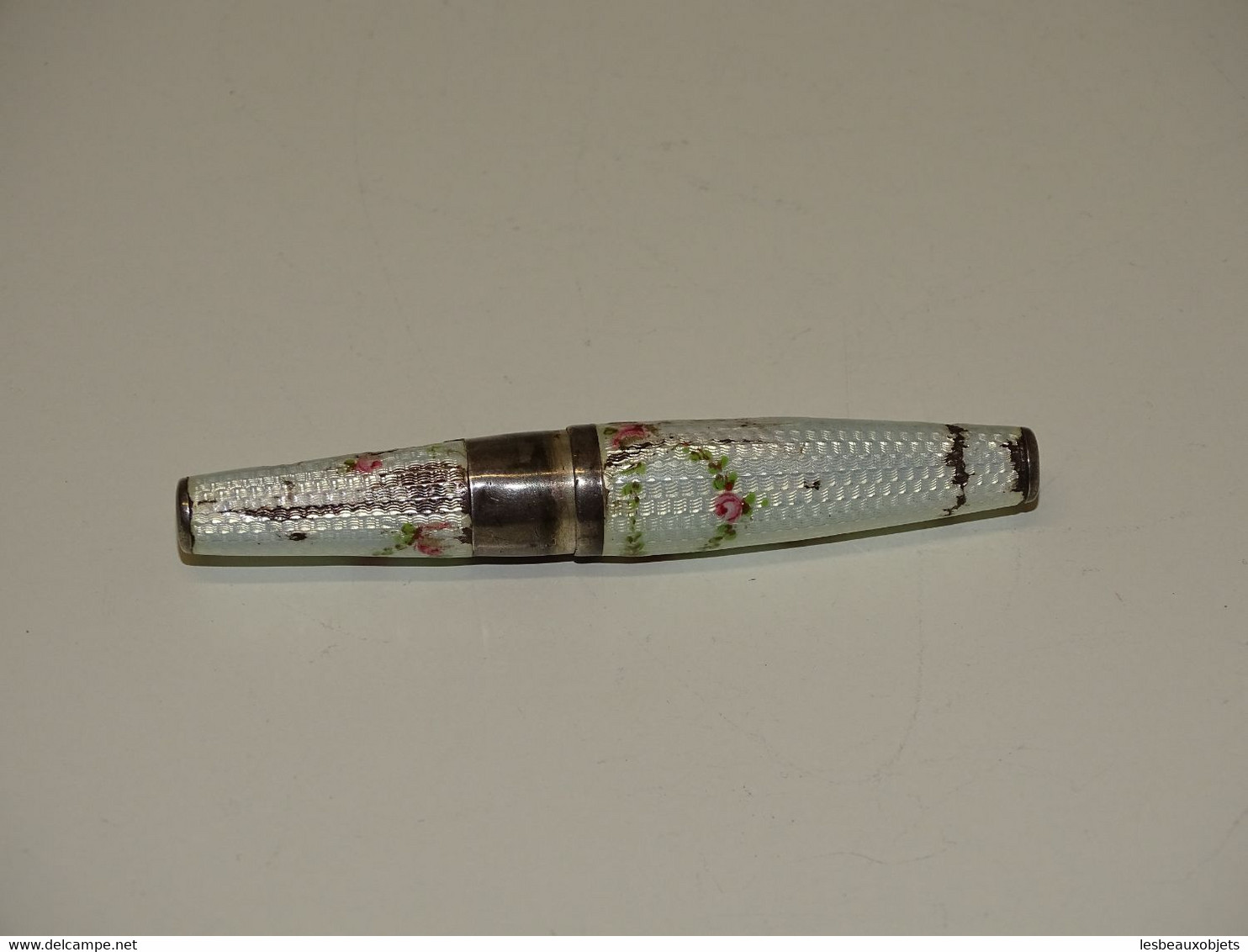 *RARE ANCIEN FUME CIGARETTES PLIABLE de POCHE ARGENT 935 & émail COLLECTION   E