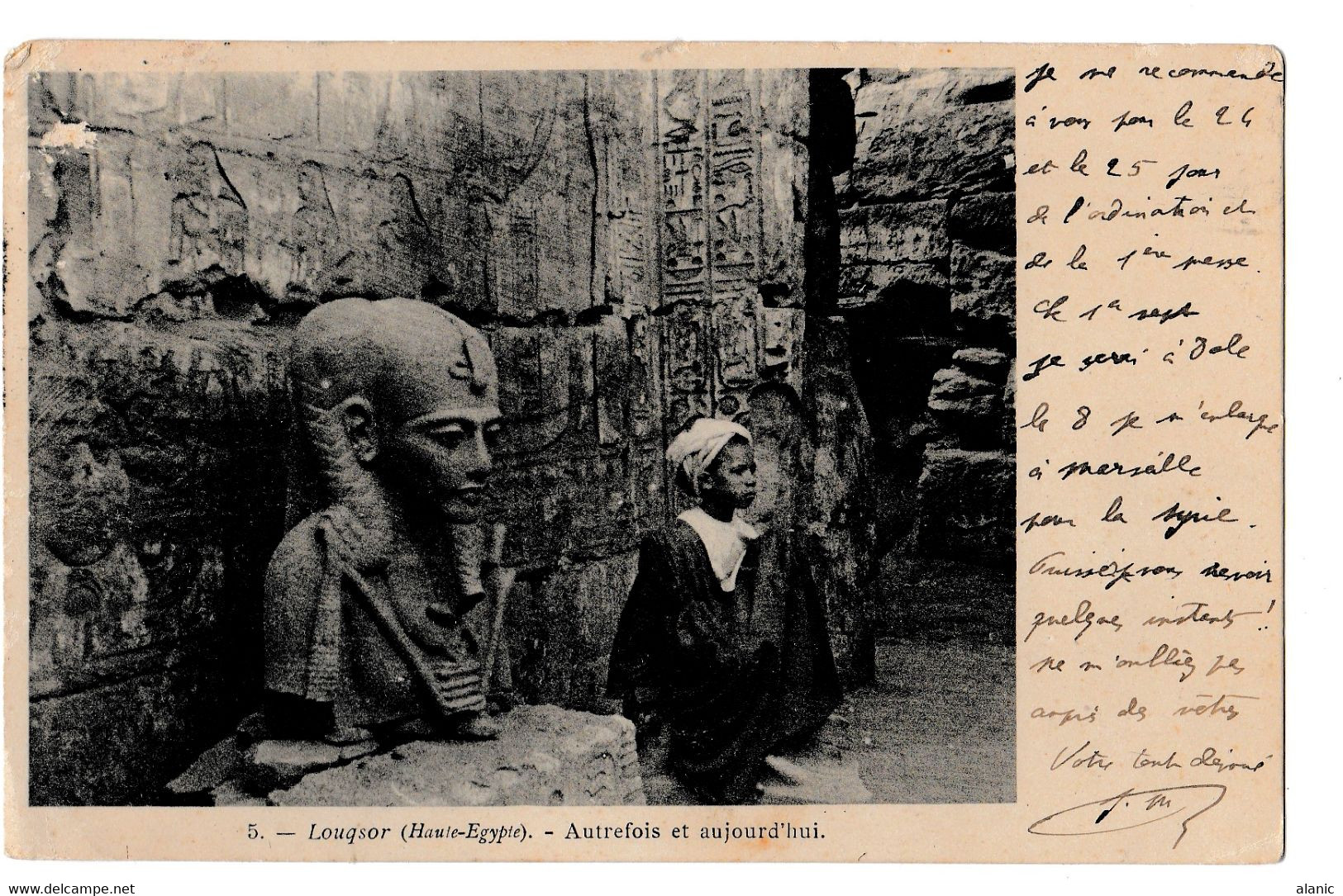 CPA EGYPTE - LOUQSOR - Autrefois Et Aujourd'hui CIRCULEE  1904 PRECURSEUR - Louxor
