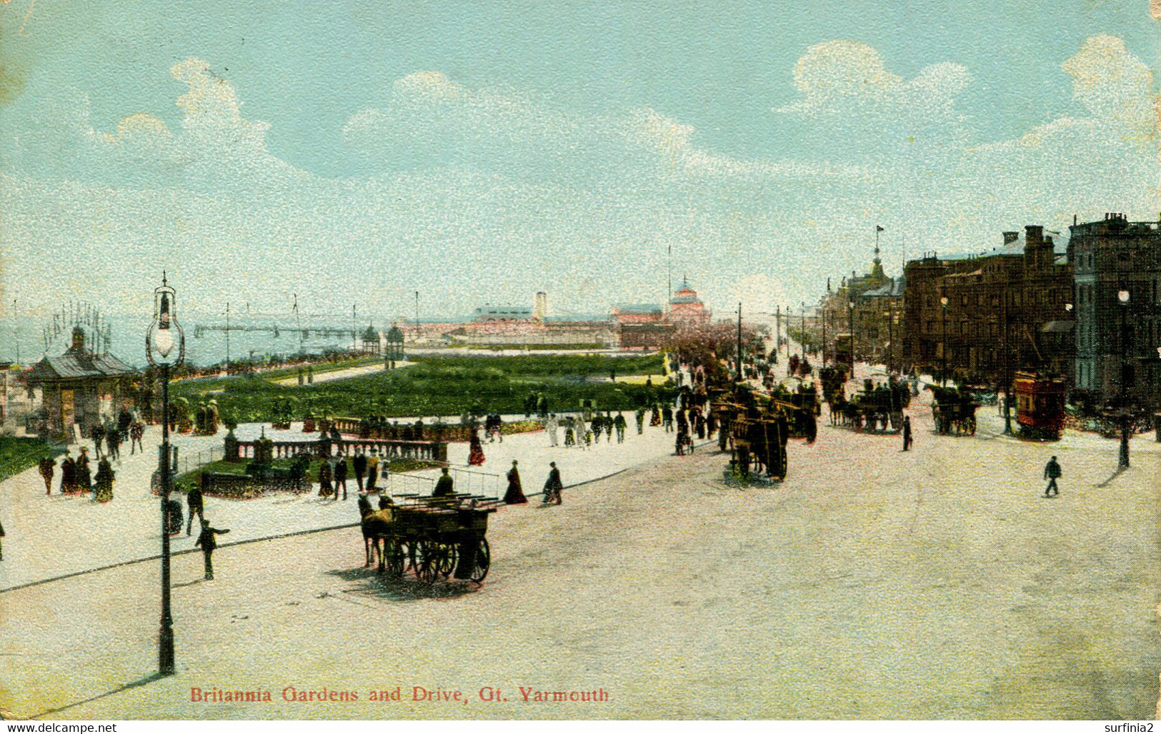 NORFOLK - GREAT YARMOUTH - BRITANNIA GARDENS AND DRIVE 1906 Nf735 - Great Yarmouth