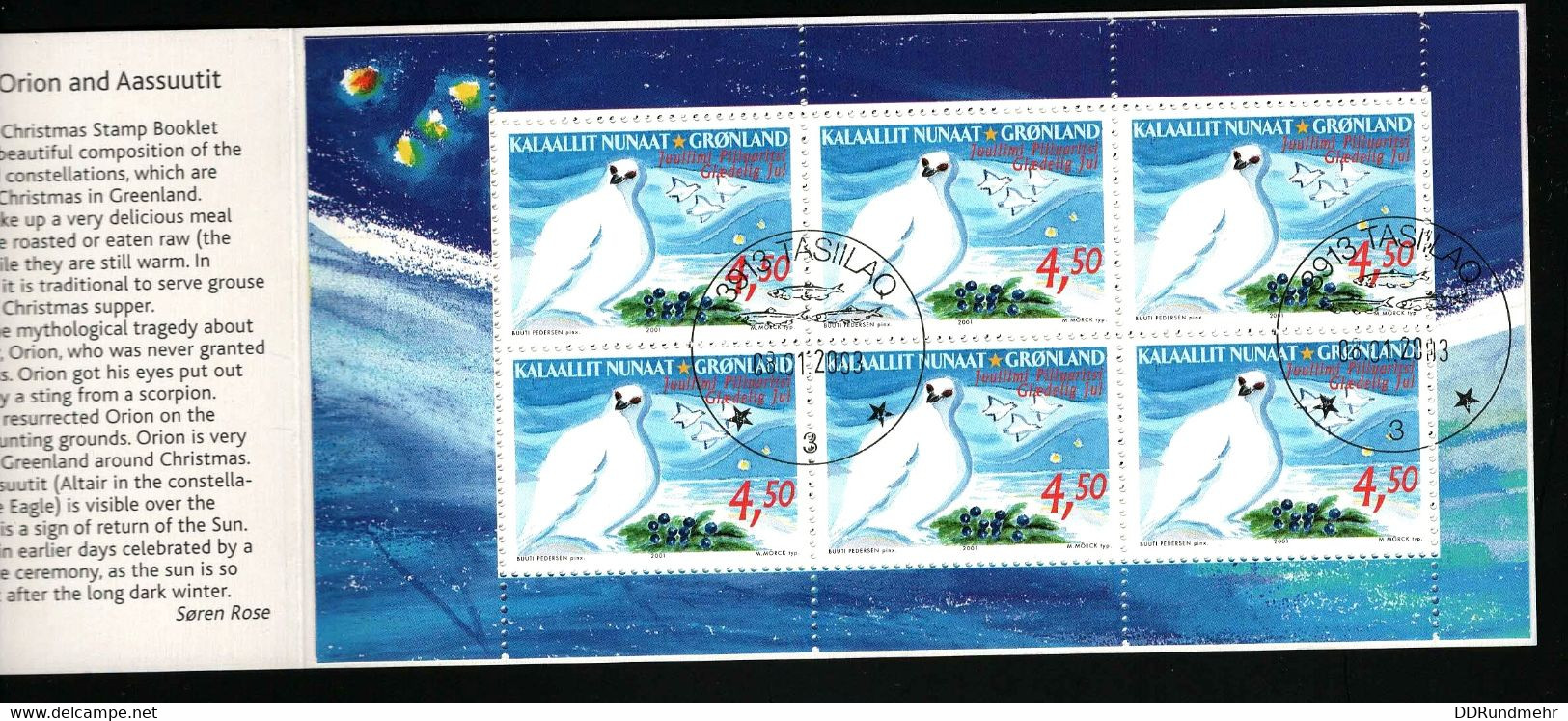 2001 Christmas Michel GL 374-375MH Yvert Et Tellier GL C353 Stanley Gibbons GL SB16 Used - Carnets