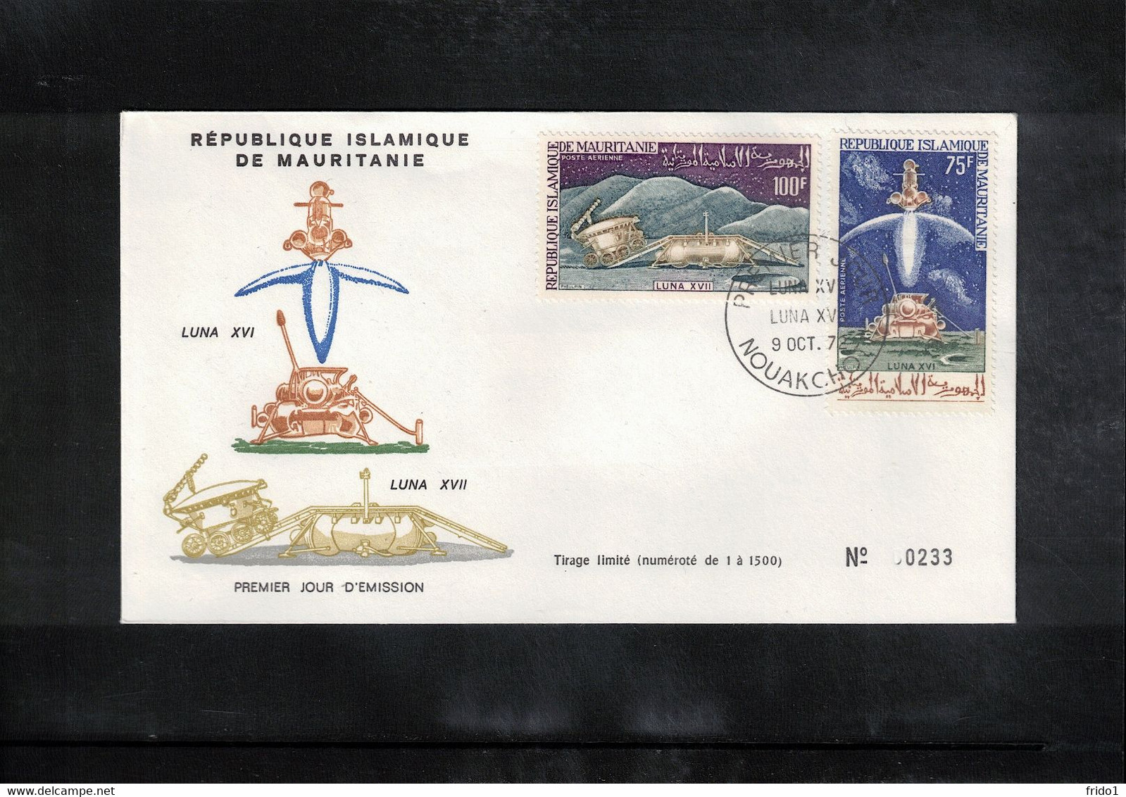 Mauritania 1972 Space / Raumfahrt Luna XVI And Luna XVII FDC - Afrika