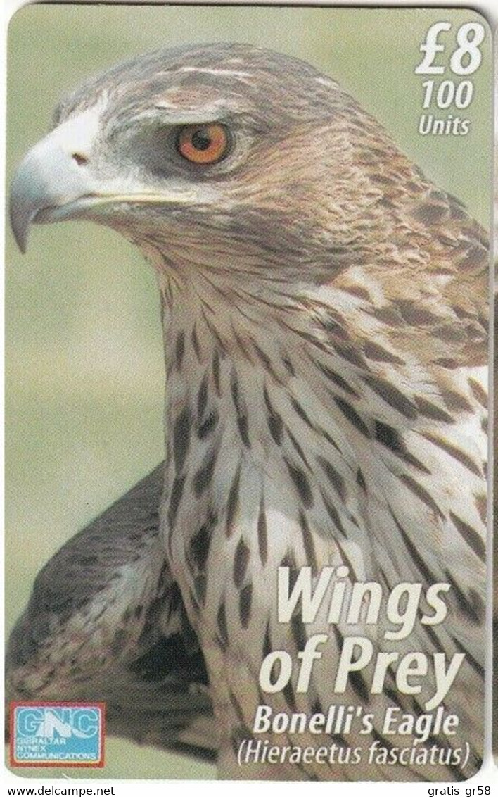 Gibraltar - GIB-C-12, Bonelli's Eagle, 2001, 5000ex, VF Used` - Gibraltar