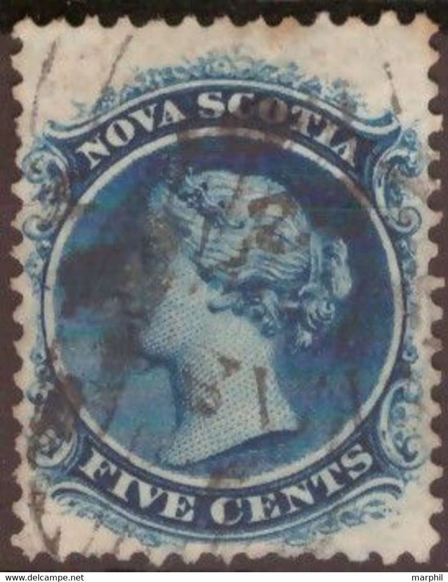 Canada Kanada Nova Scotia 1860 Victoria MiN°7 Five Cent (o) Vedere Scansione - Used Stamps