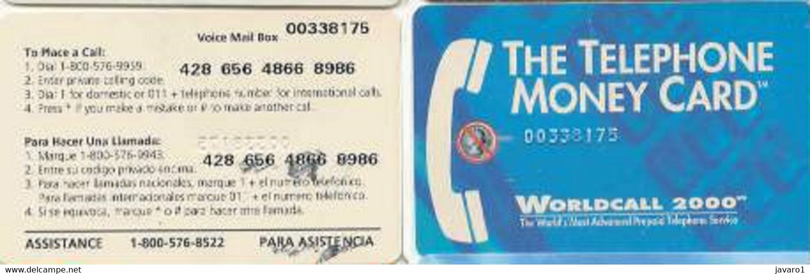 USA : USAU999C TELELEPHONE MONEY CARD WORDCALL 2000 USED - A Identificar