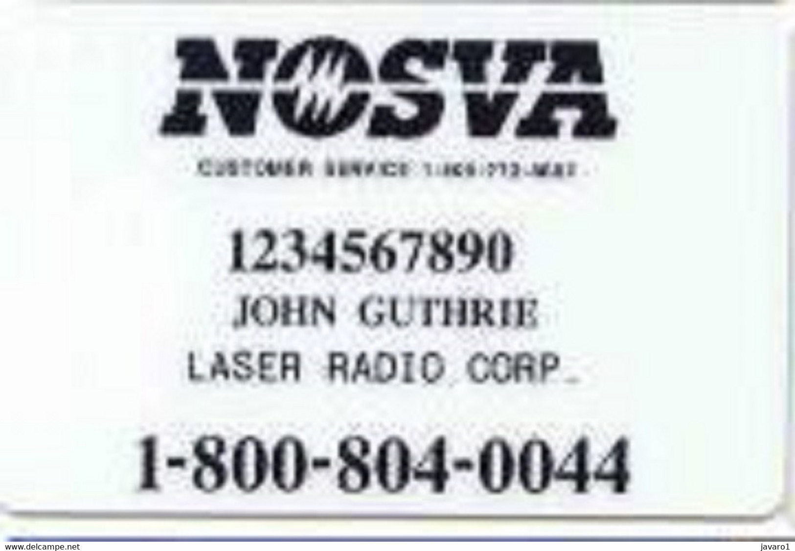 USA : USAN300 NOSVA Bl/white 1-800-804-0044 USED - A Identificar