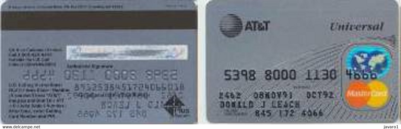 USA : USAAA515 AT+T Universal+MASTERCARD Silver USED - To Identify