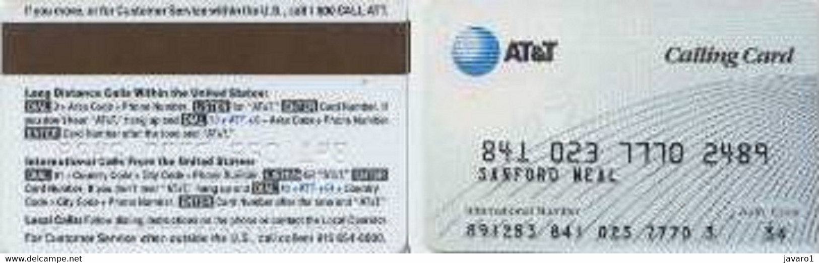 USA : USAA162A AT+T Calling Card USED - Te Identificeren