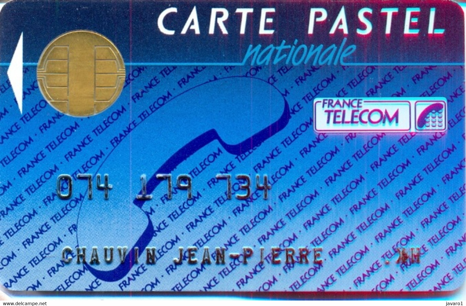 FRANCE : FRA19 CARTE PASTEL NATIONALE BULL Small Reverse 2 USED - Tipo Pastel