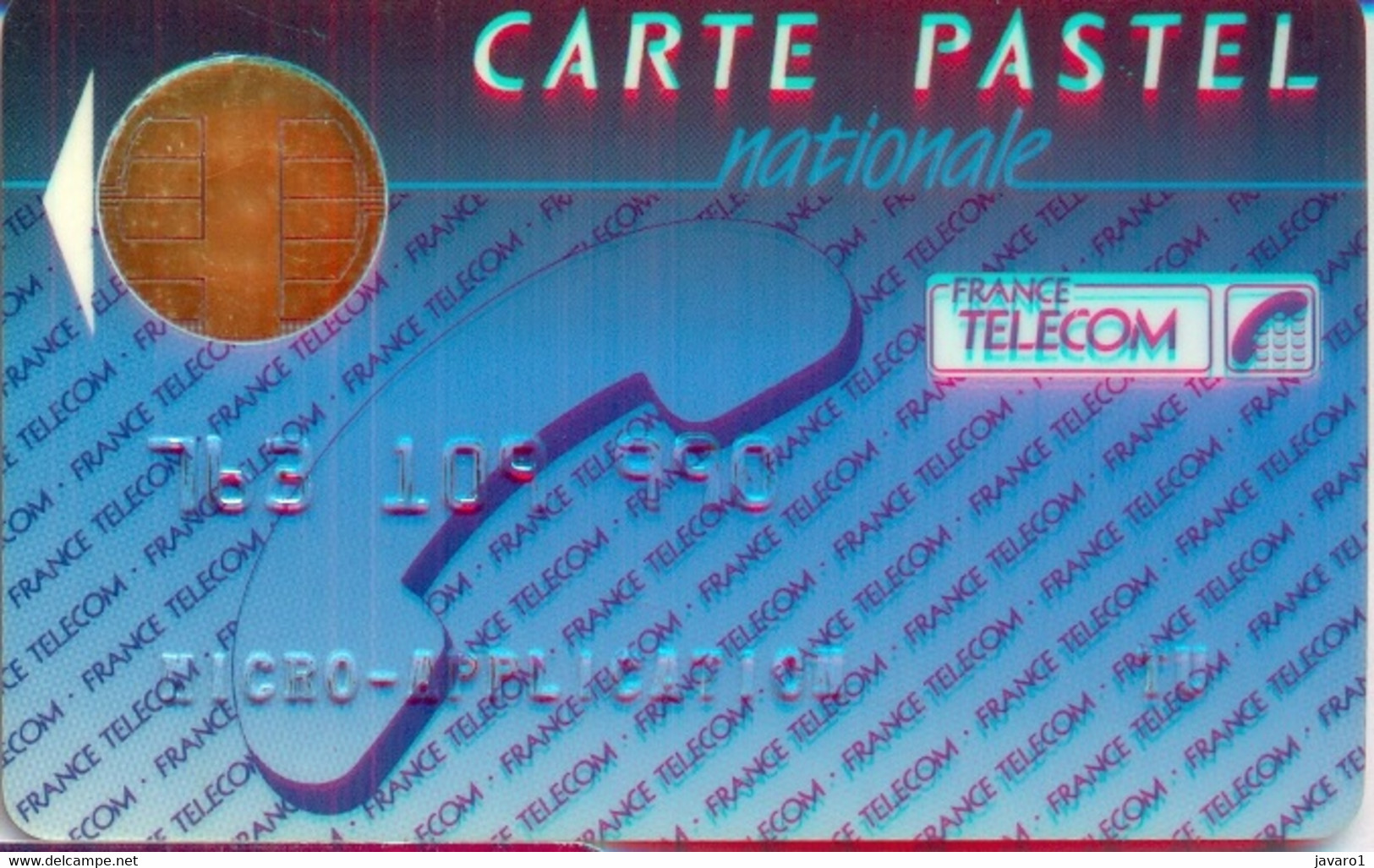 FRANCE : FRA15 CARTE PASTEL NATIONALE BULL Big-1 Reverse 1 USED -  Schede Di Tipo Pastel   