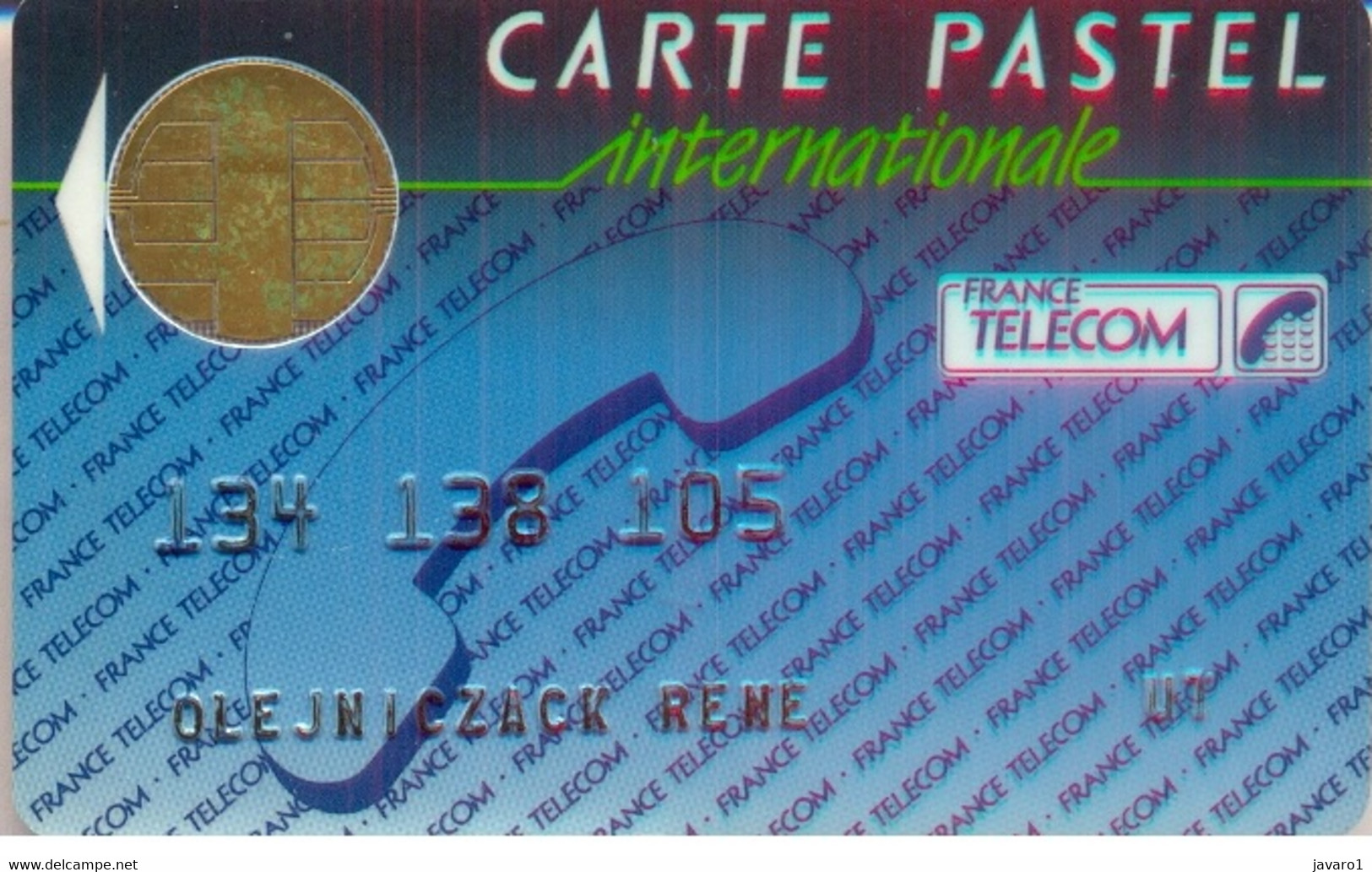 FRANCE : FRA13 CARTE PASTEL INTERNATIONALE BULL Big Reverse 1 USED - Tipo Pastel