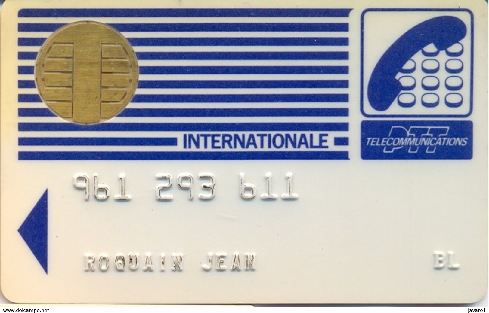 FRANCE : FRA10 INTERNATIONALE BULL PTT Logo -reverse 2 USED - Pastel