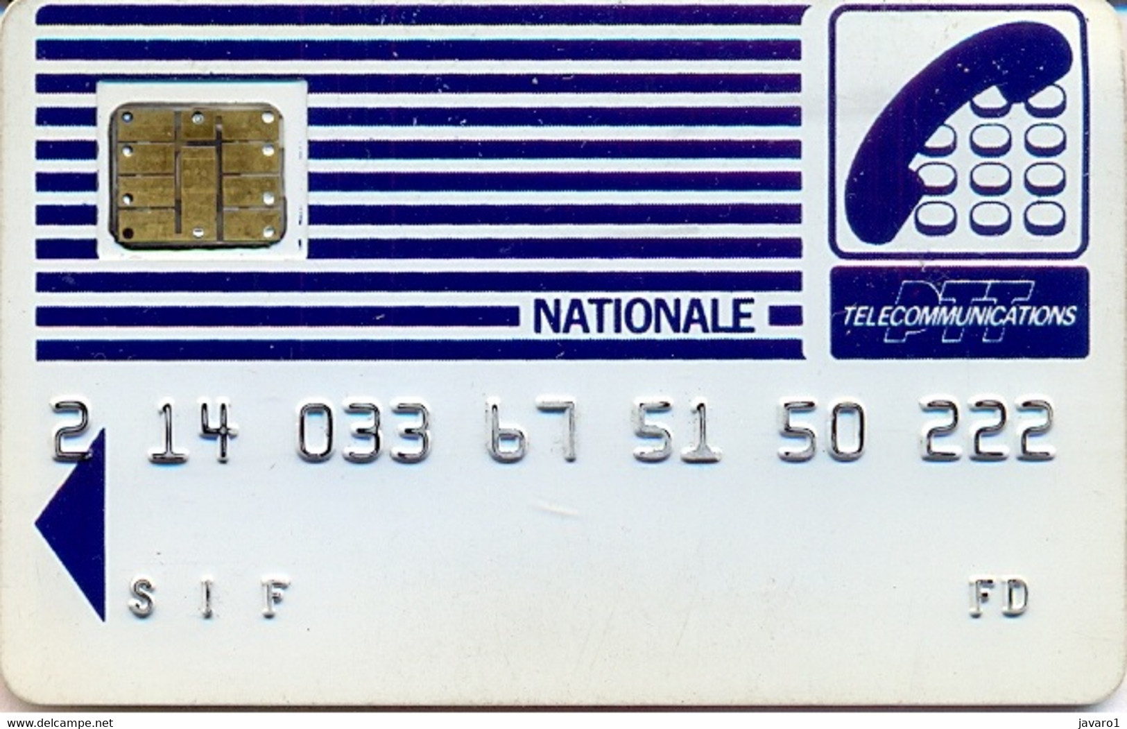 FRANCE : FRA04 NATIONALE SC-2 PTT Logo USED - Tipo Pastel