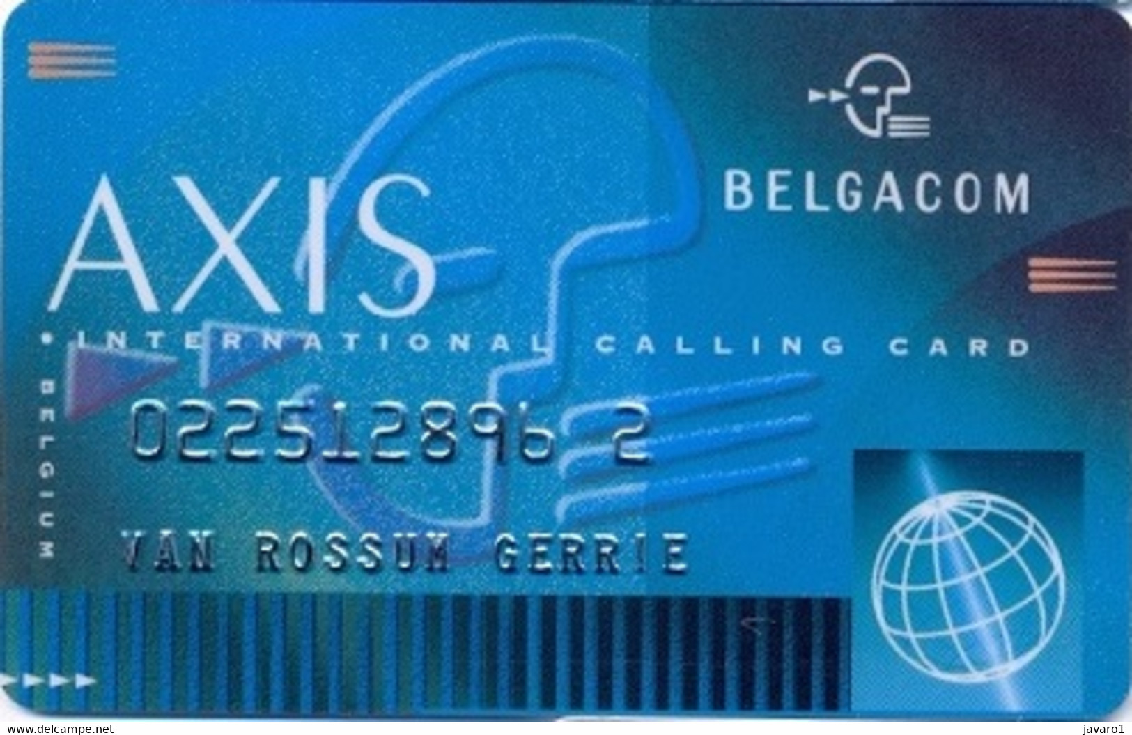 BELGIUM : BEL01 BELGIUM : AXIS Private Card USED - To Identify