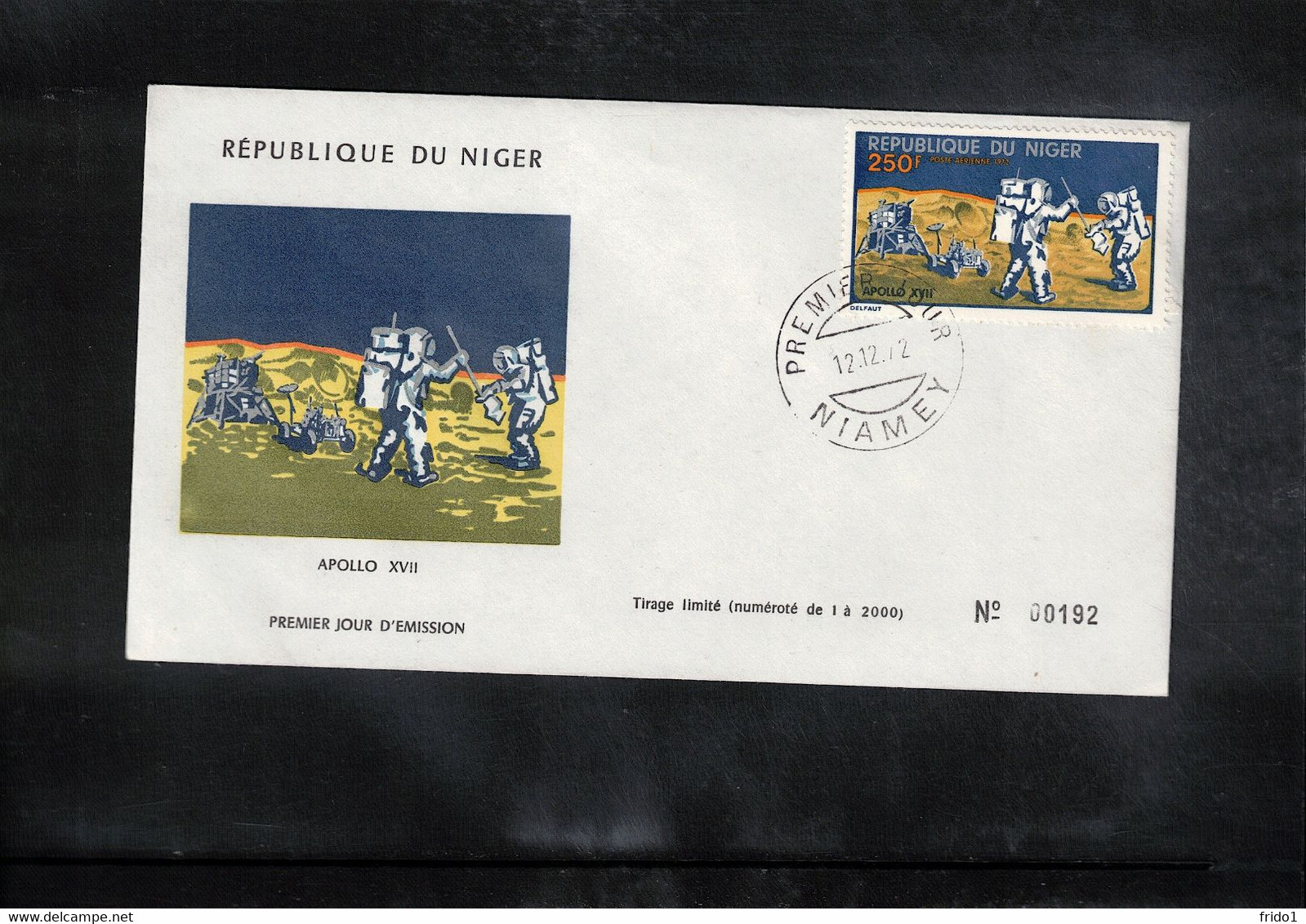 Niger 1972 Space / Raumfahrt  Apollo XVII FDC - Afrique