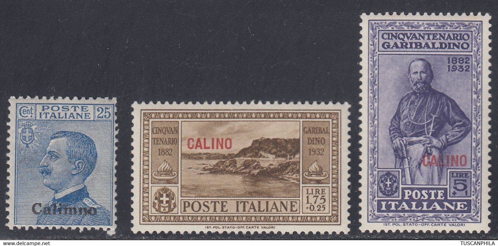 1912-1932 3 Valori Sass. 5-24-26 MH* Cv 124 - Egeo (Calino)