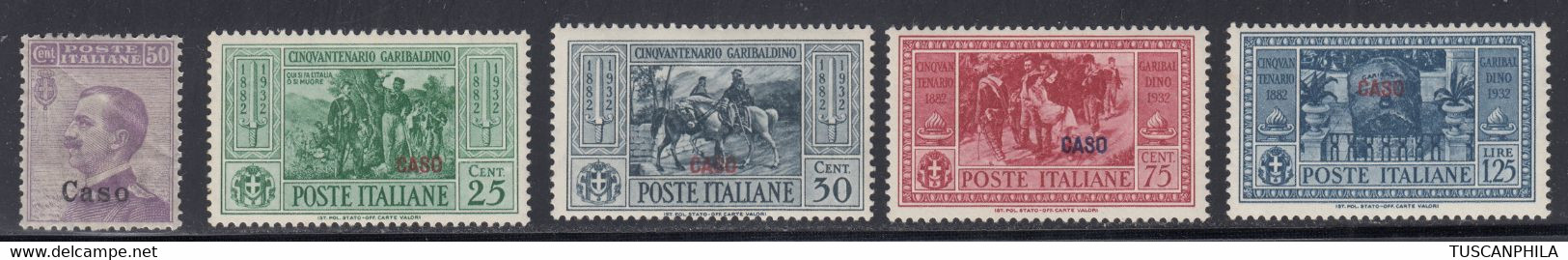 1912-1932 Insieme Di 5 Valori Sass. MH* Cv 114 - Egeo (Caso)
