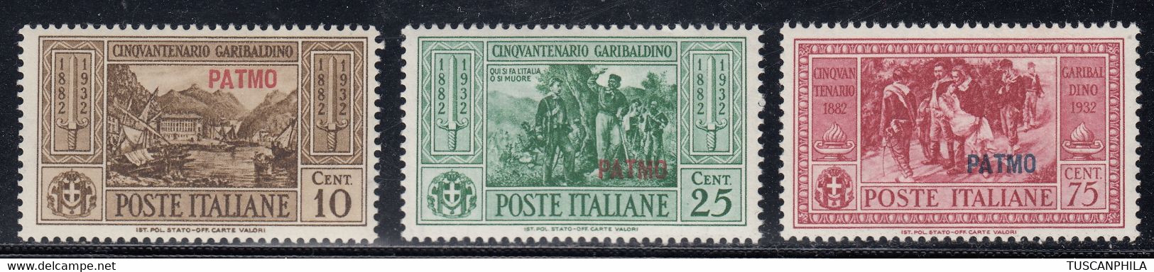 1932 3 Valori Sass. 17-19-22 MH* Cv 112 - Egée (Patmo)