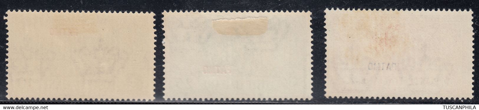 1932 3 Valori Sass. 17-19-22 MH* Cv 112 - Egée (Patmo)