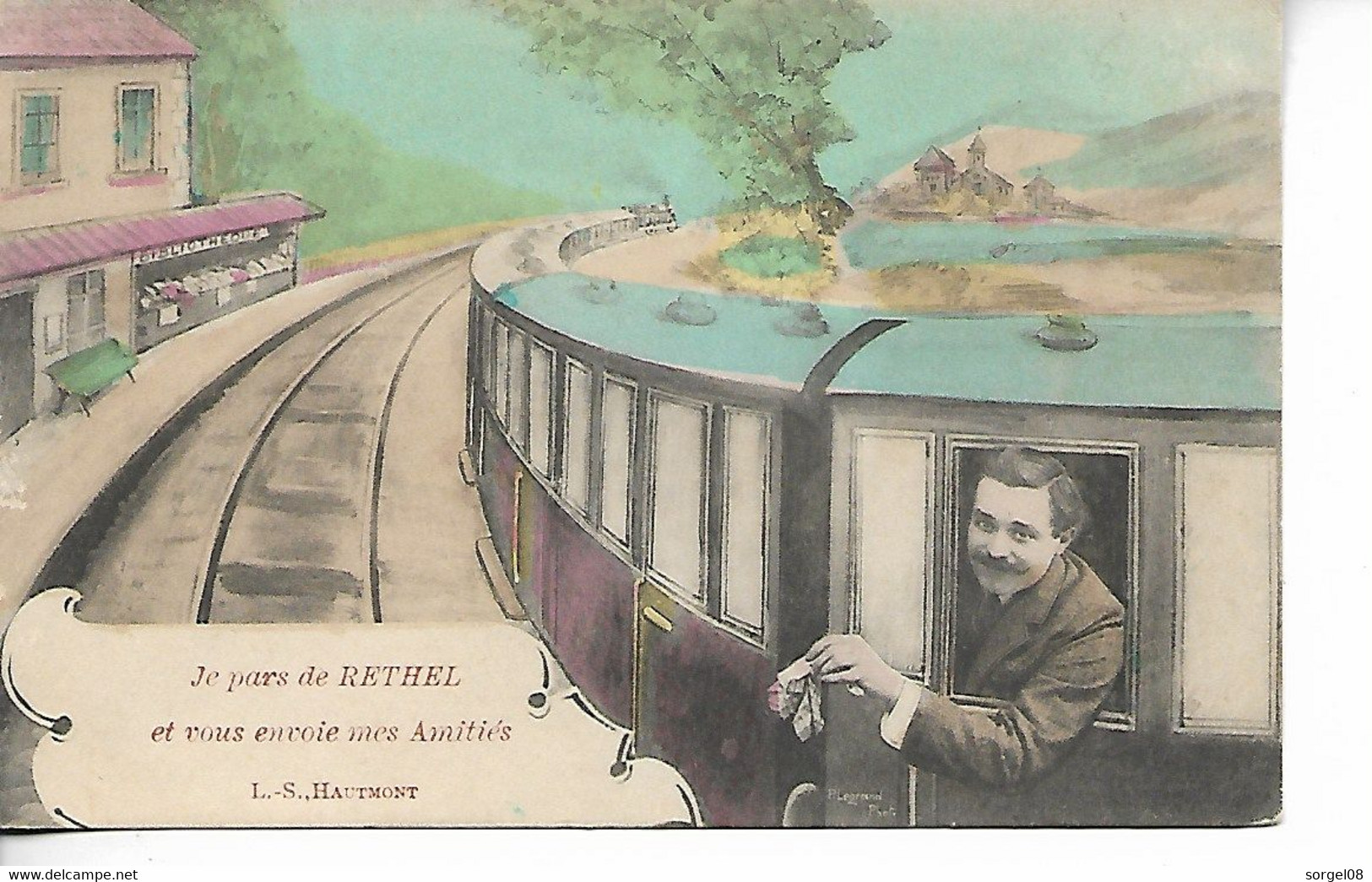 RETHEL  Ardennes Je Pars De Rethel Train Gare    ..AB - Rethel