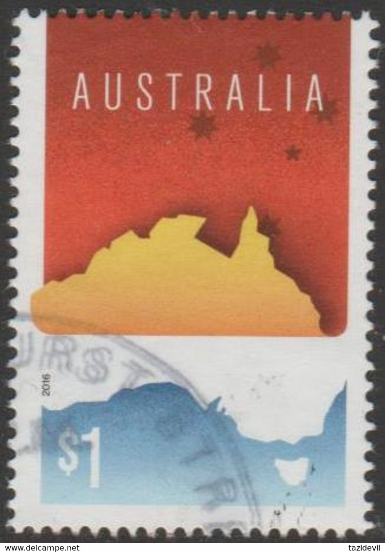 AUSTRALIA - USED 2016 $1.00 Love To Celebrate - Map Of Australia - Used Stamps