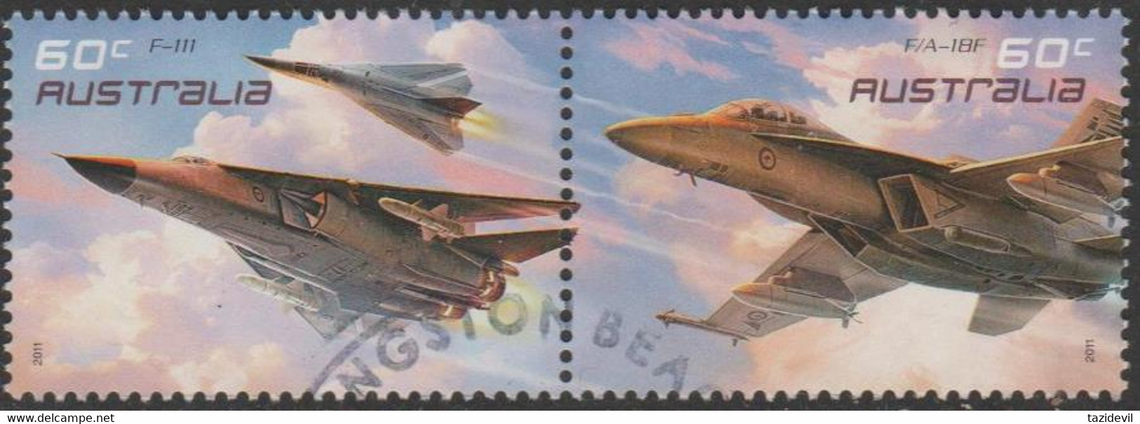 AUSTRALIA - USED 2011 60c Air Force Aviation Se-tenant Pair - Aircraft - Used Stamps