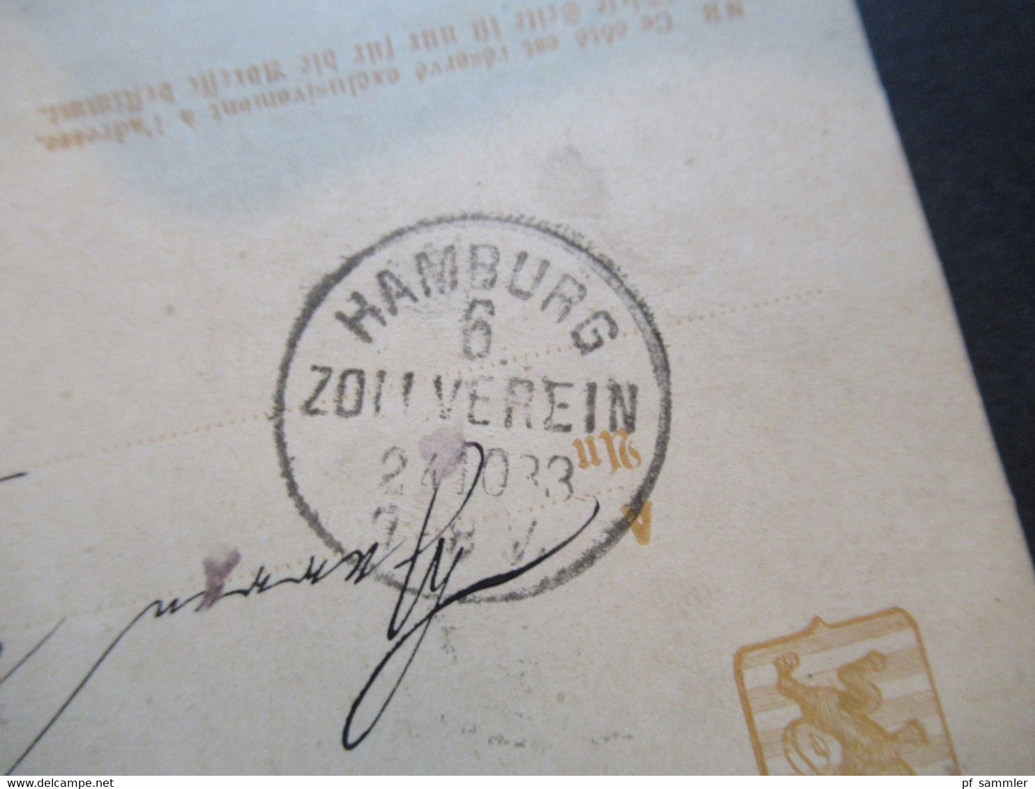 Luxemburg 1883 Ganzsache Weltpostverein Stempel K2 Luxembourg Ville Nach Hamburg Stp. Hamburg 6 Zollverein - Enteros Postales