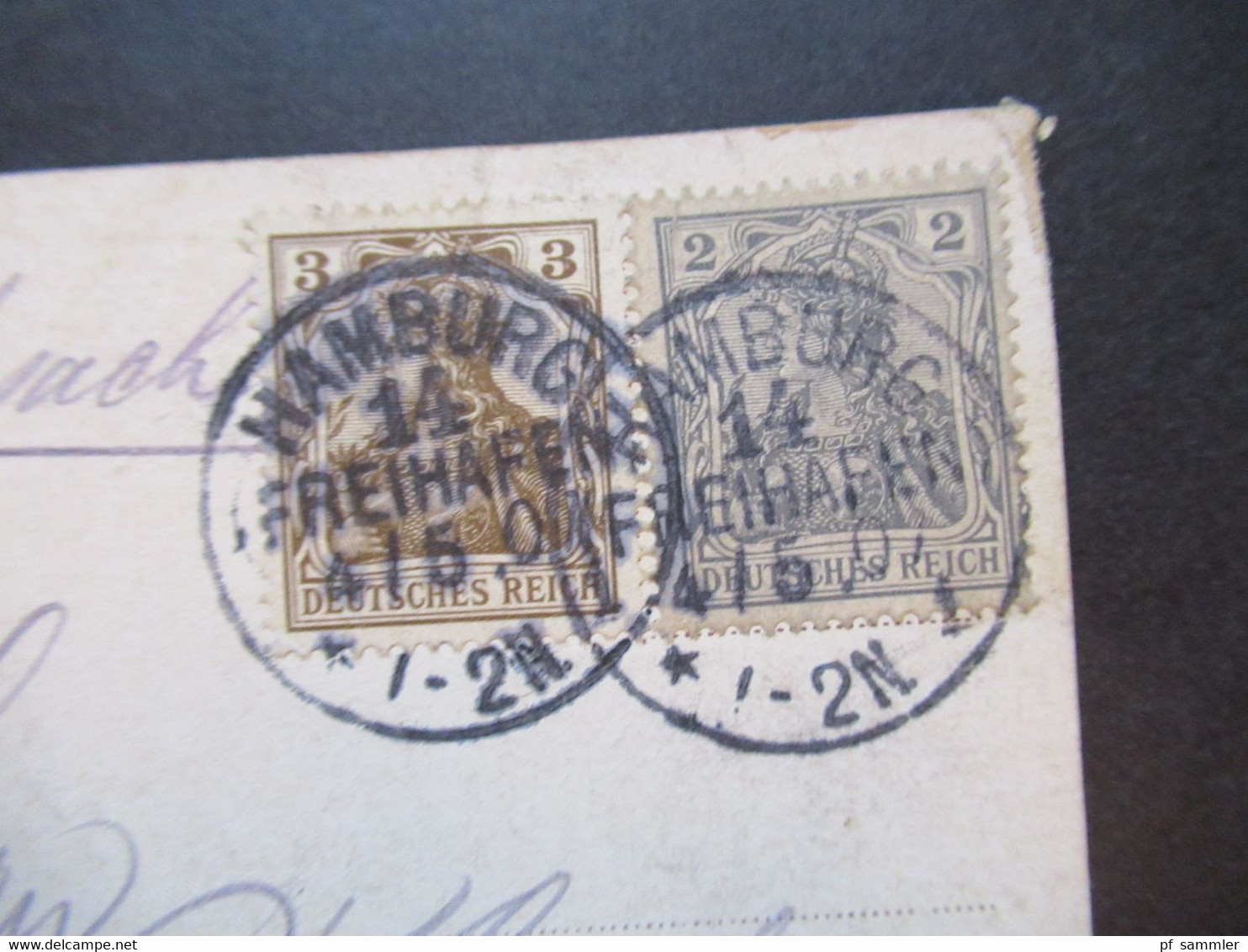 DR Stempel Hamburg 14 Freíhafen 1907 AK Hamburg St. Pauli Fährhaus Auslandskarte Nach Helsinki Mit Ank. Stempel - Mitte