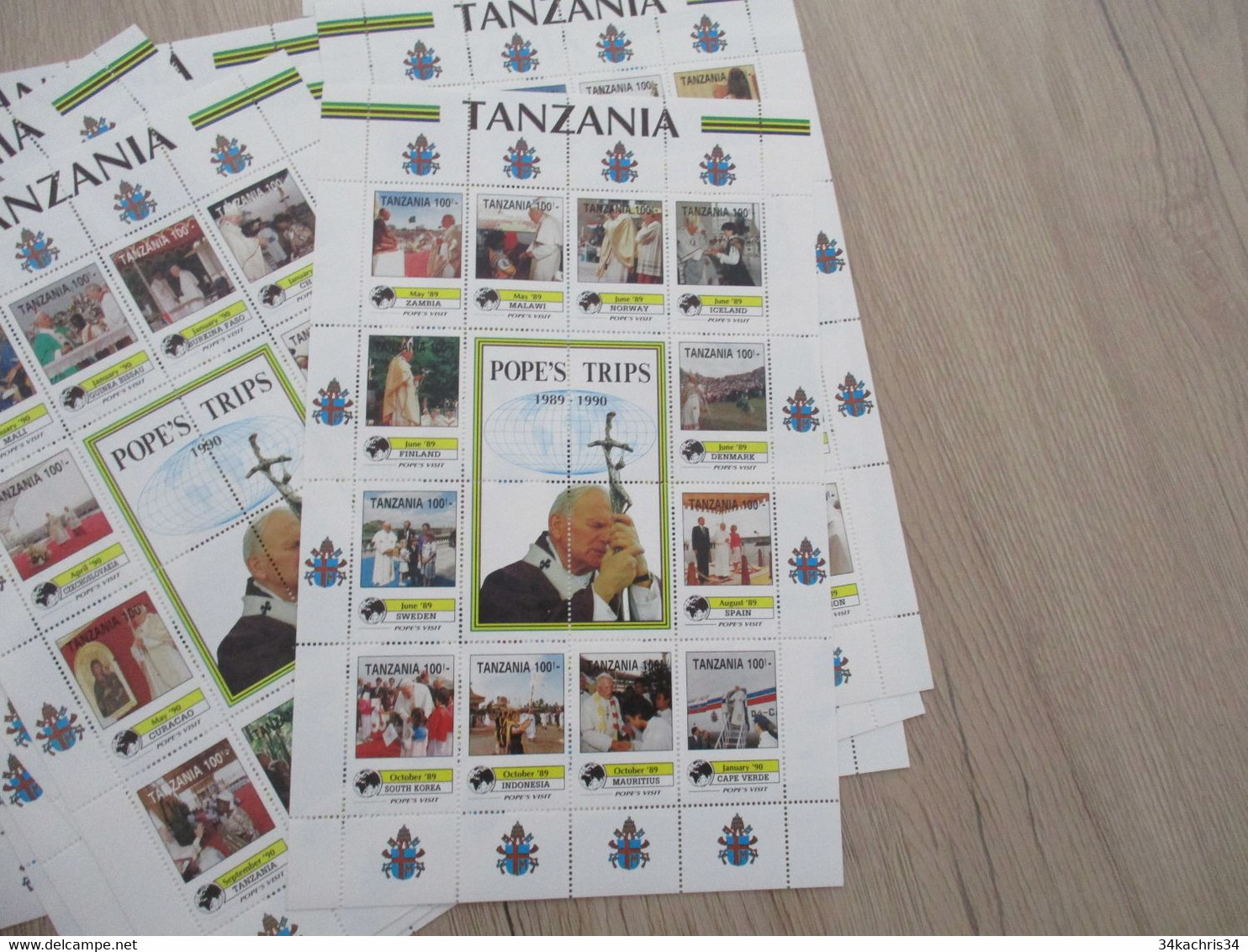 Tanzania Tanzanie Voyage Du Pape Pope's Trip 10 Ten Bloc Neuf Mint Sans Charnière - Sonstige & Ohne Zuordnung