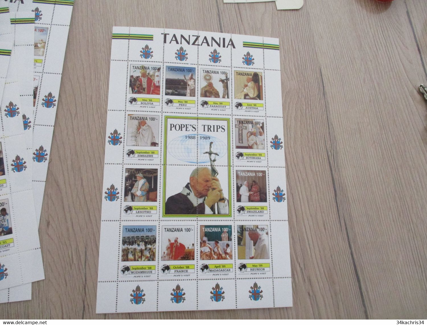 Tanzania Tanzanie Voyage Du Pape Pope's Trip 10 Ten Bloc Neuf Mint Sans Charnière - Sonstige & Ohne Zuordnung