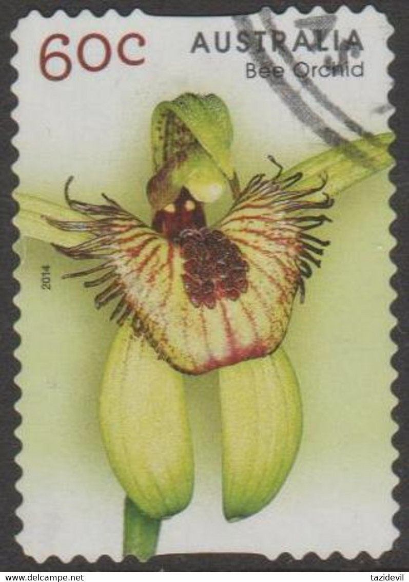 AUSTRALIA - DIE-CUT- USED 2014 60c Native Orchids - Bee Orchid - Flower - Used Stamps