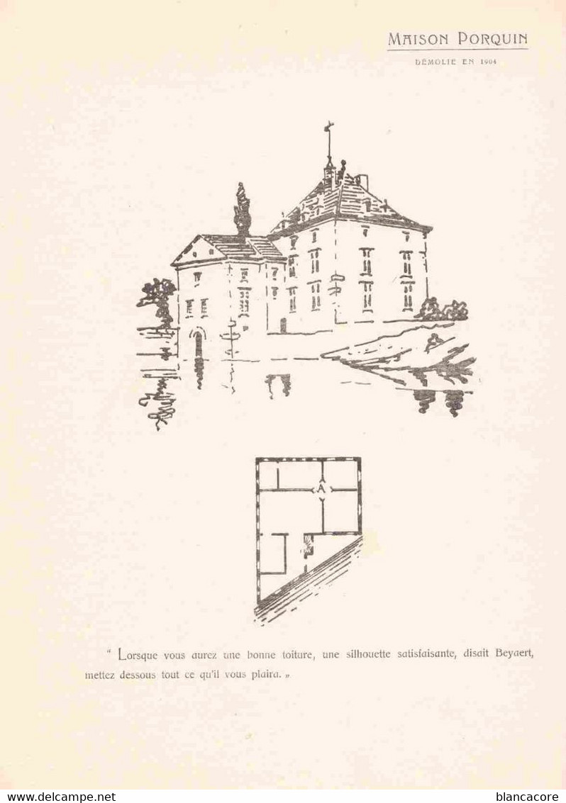 LIEGE MAISON PORQUIN  Fut Démolie En 1904 / Rare Lot De 3 Planches - Architecture