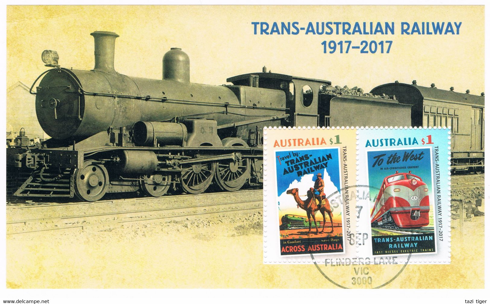 AUSTRALIA • 2017 • Trans-Australian Railway - Minisheet • Commercially Used - Used Stamps