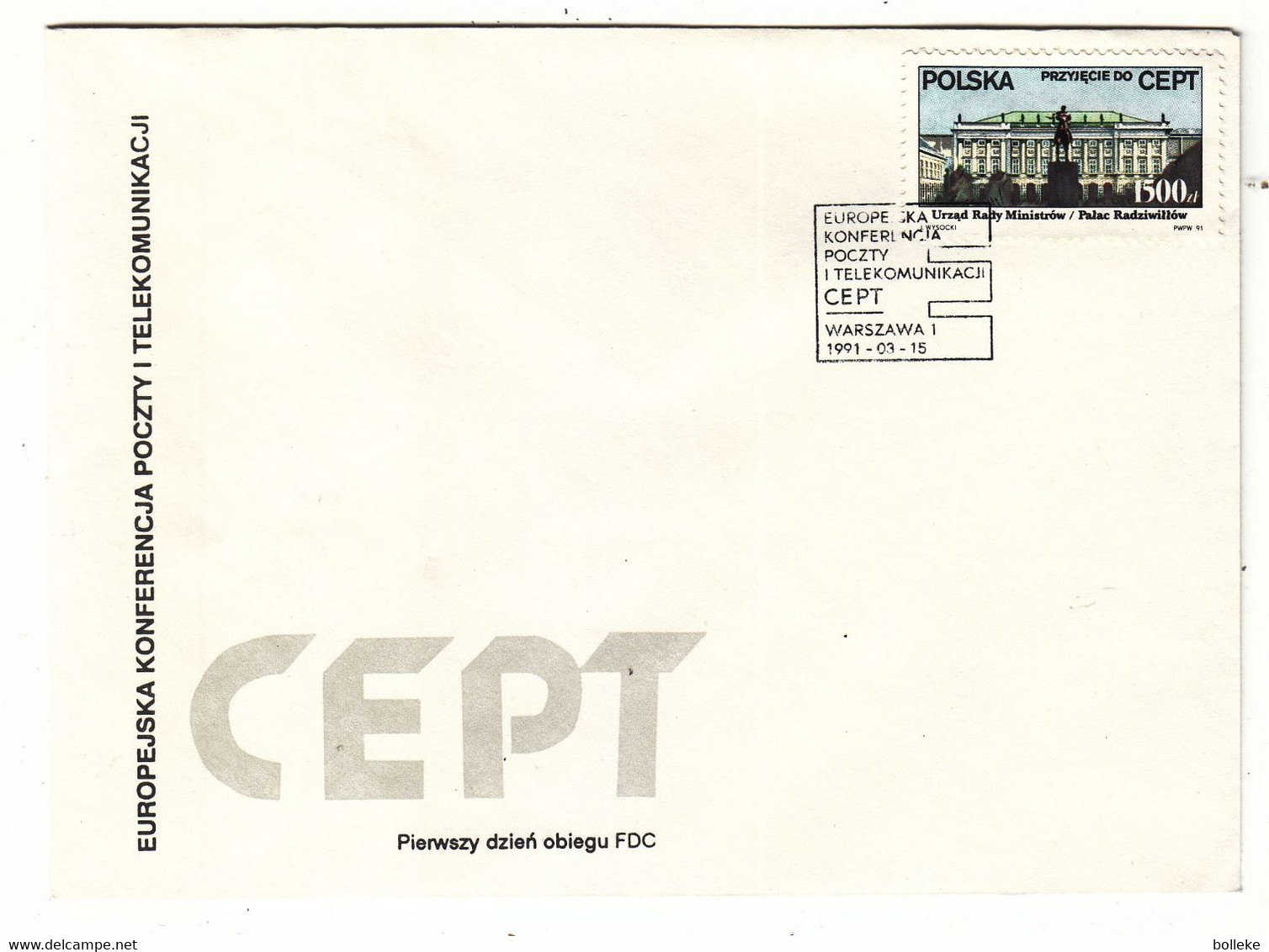 Pologne - Lettre De 1991 - Oblit Warsawa - Idées Européennes - Conférence Télécommunications - Storia Postale