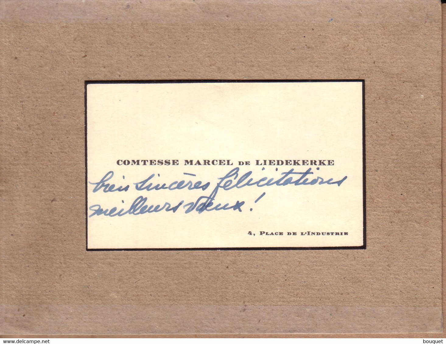 BELGIQUE , PAYS BAS - CARTE AUTOGRAPHE COMTESSE MARCEL DE LIEDEKERKE BRUXELLES POUR ROERMOND + FLAMME - 1945 - 1929-1937 Leone Araldico