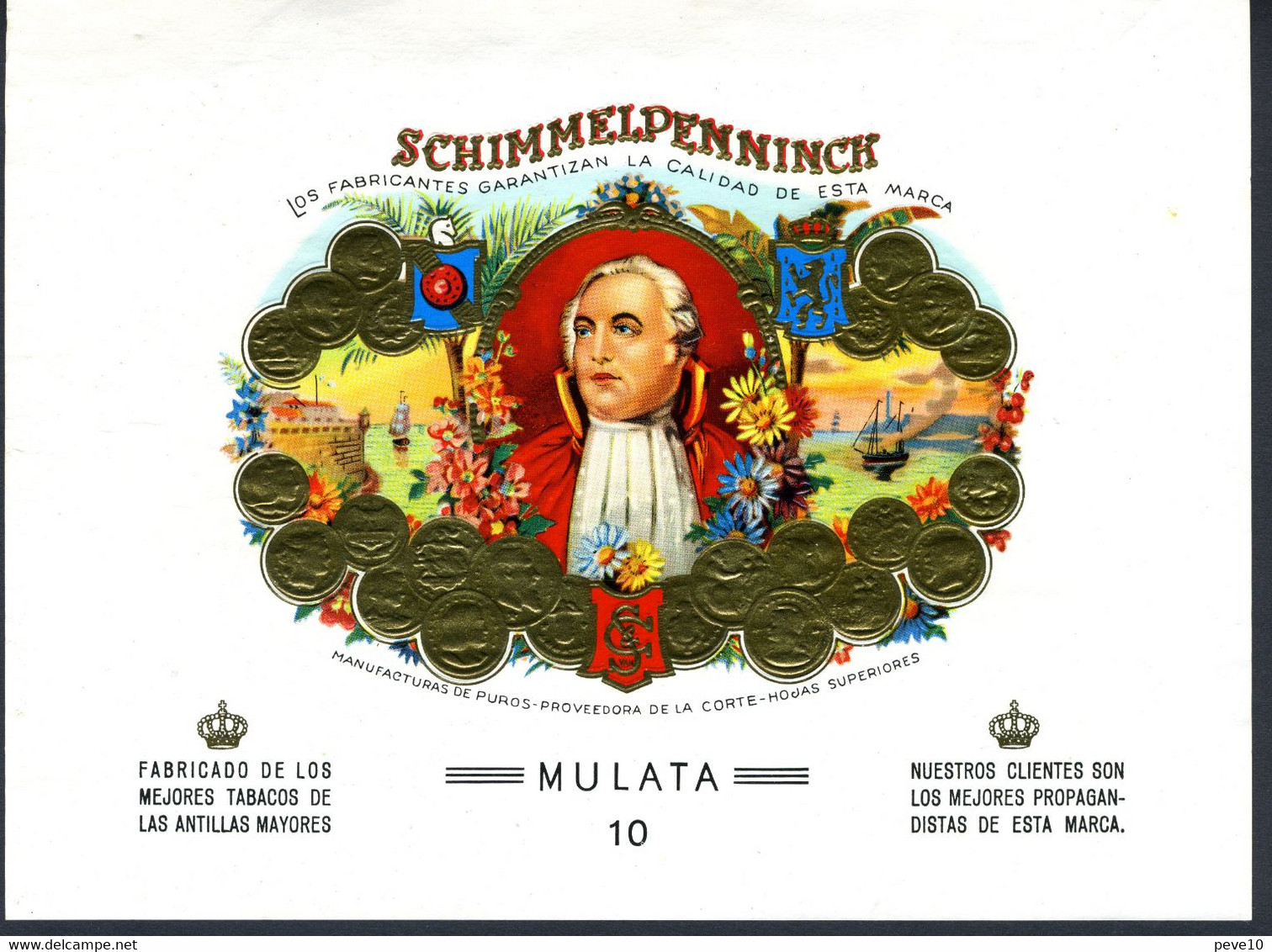 Etiquette De Boîte à Cigares Schilmmelpenninck  Mulato  (en Relief) - Labels