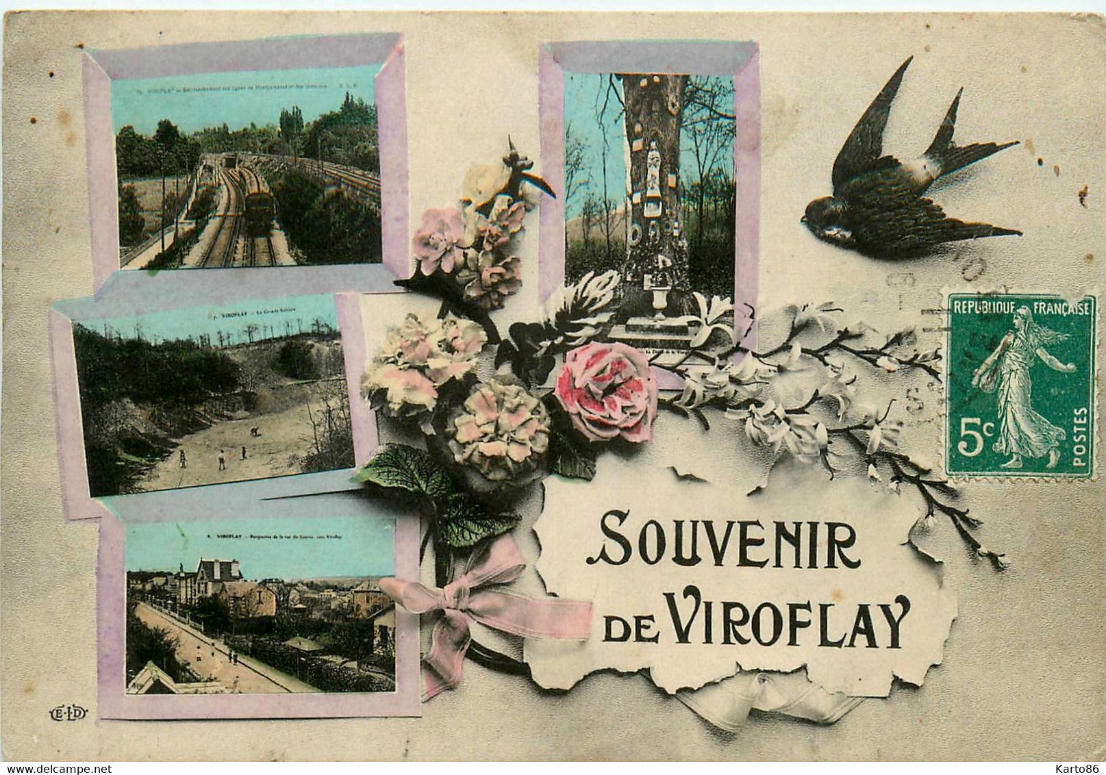 Viroflay * Souvenir De La Commune * Cpa 4 Vues - Viroflay