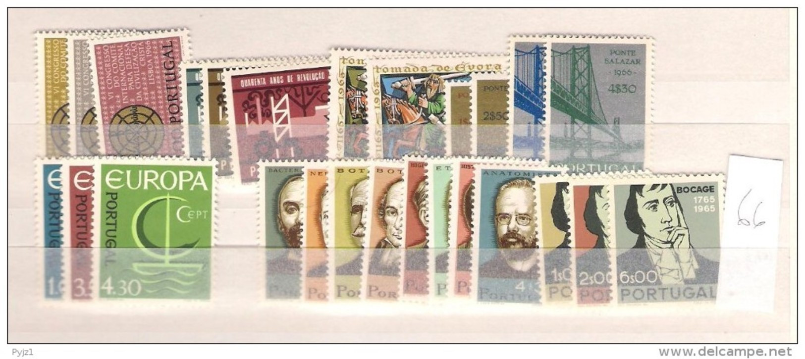 1966 MNH Portugal, Year Complete According To Michel, Postfris - Annate Complete