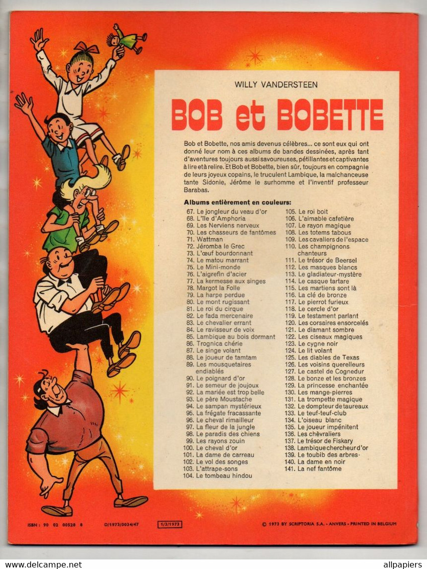 Bande Dessinée Souple édition Originale Bob Et Bobette N°141 La Nef Fantôme De 1973 par W. Vandersteen - Bob Et Bobette