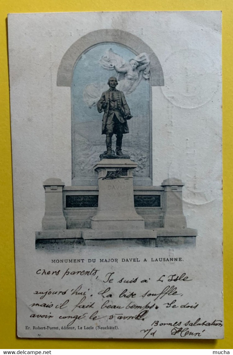 17665 -  Lausanne Monument Du Major Davel Cachet Régional Bière - Morges 30.03.1901 - Bière